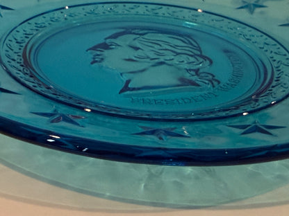 Vintage Wheaton Glass George Washington Blue Presidential Plate 8” – alternate product view 5 of 6