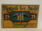 1921 Zörbig Germany 25 Pfennig Notgeld – Victor Blüthgen - 100