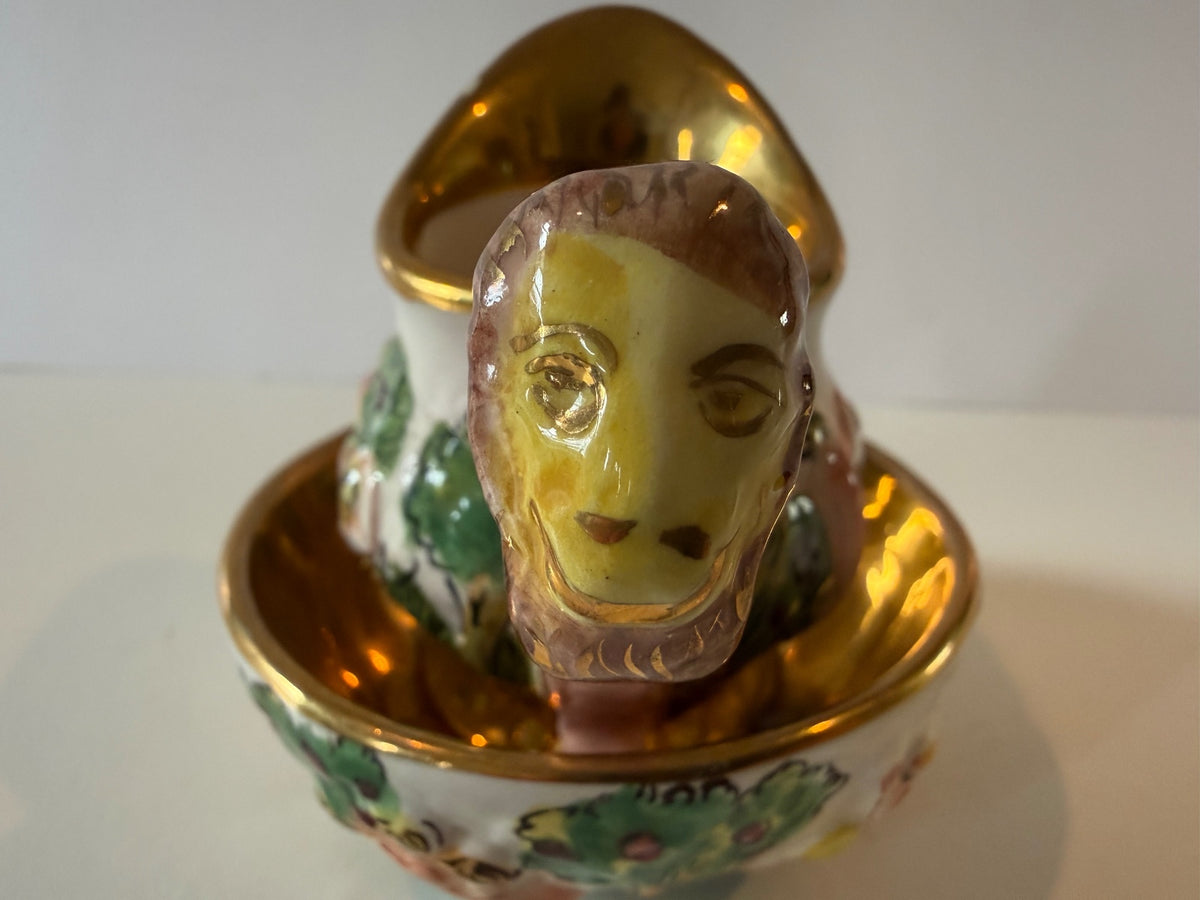 Italian Capodimonte-Style Mini Pitcher & Bowl – Putti & Gilt — product photograph 3