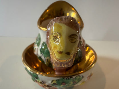 Italian Capodimonte-Style Mini Pitcher & Bowl – Putti & Gilt — product photograph 3
