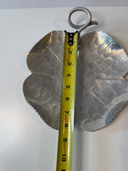Vintage Buenilum Hand Wrought Aluminum Clover Serving Tray MCM