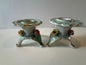 Vintage German Dresden-Style Rose Candlestick Holders Pair — product photograph 1