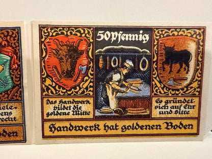 1921 Germany Schötzenau Notgeld Lot 3 Notes 25 & 50 Pfennig Handwerk – alternate product view 4 of 8