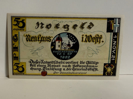 1921 Neuhaus Westfalen 50 Pfennig Notgeld – Amsterdam Vienna Postal Theme - 246