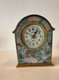 Vintage Mini Linden Quartz Floral Desk Alarm Clock Taiwan Gold Tone Untested