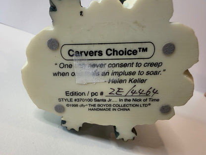 Vintage 1998 Boyds Carvers Choice "Santa Jr. In the Nick of Time" Figurine w/Box