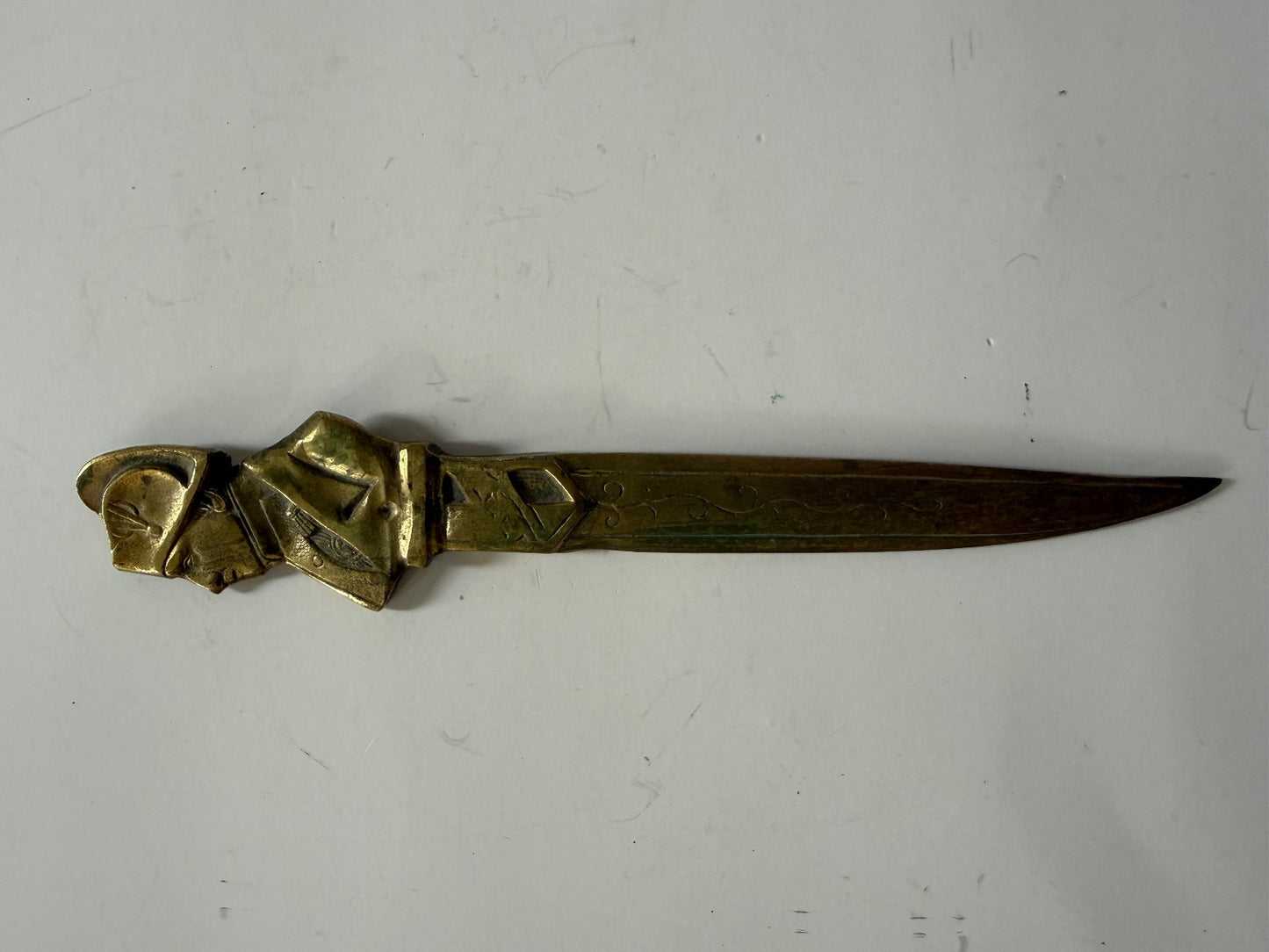Vintage Napoleon Bonaparte Brass Letter Opener Figural Desk Accessory