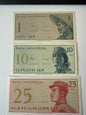1964 Indonesia Banknotes 1 10 25 Sen Sukarelawan Volunteer Series 3 Note Lo-167