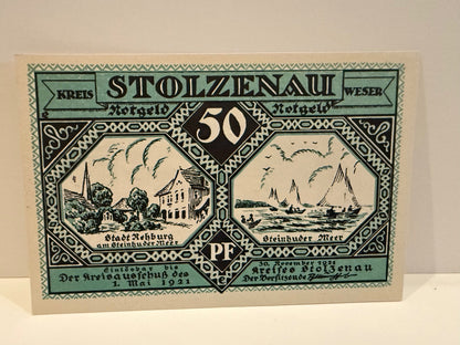 1921 Germany Stolzenau Weser Notgeld Lot 7 Notes 50 & 75 Pfennig - 28 – alternate product view 4 of 14