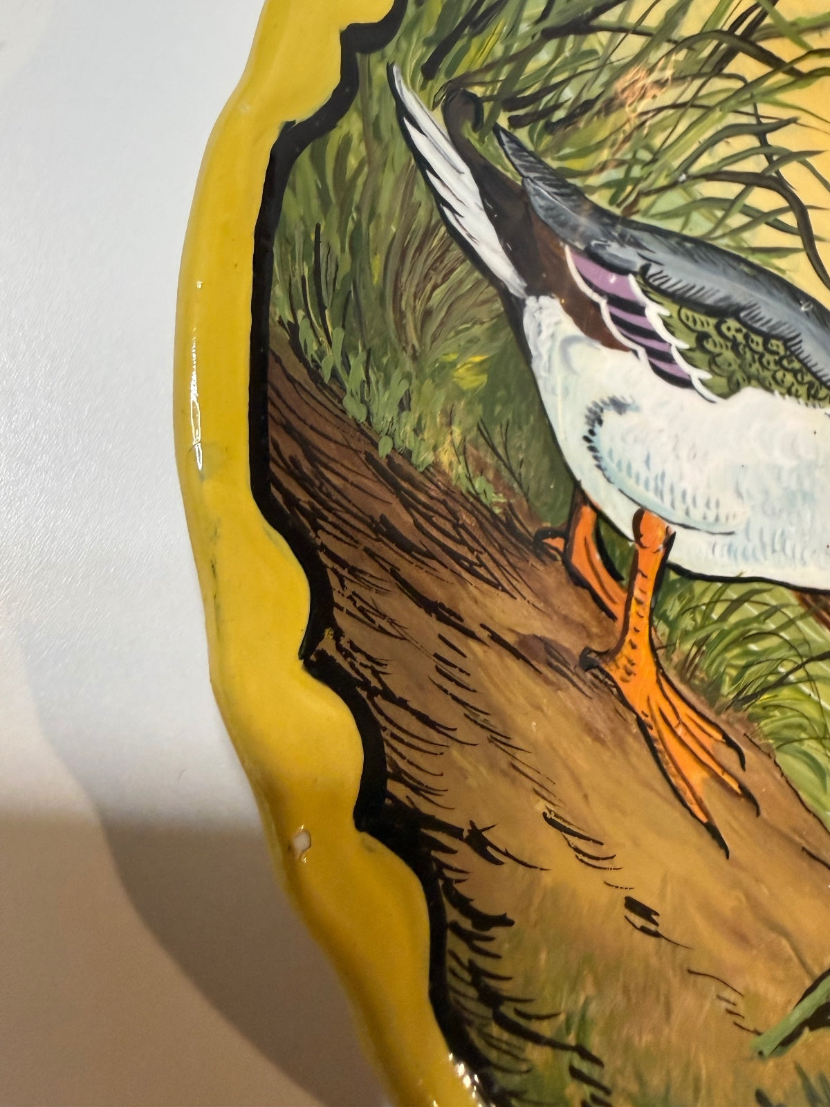 Vintage Hand Painted Mallard Duck Ceramic Plate Signed Lois Elaine Benda 9” – alternate product view 2 of 10