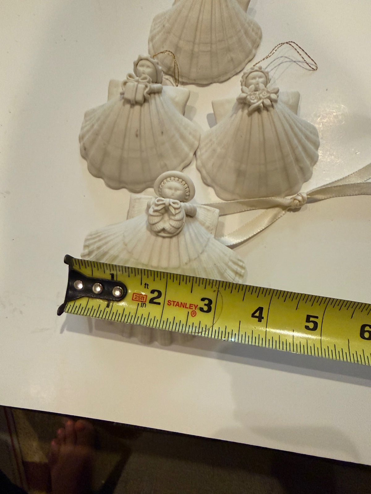 Margaret Furlong Shell Angel Ornaments Lot of 4 Bisque Porcelain 1984-1998 – alternate product view 8 of 14
