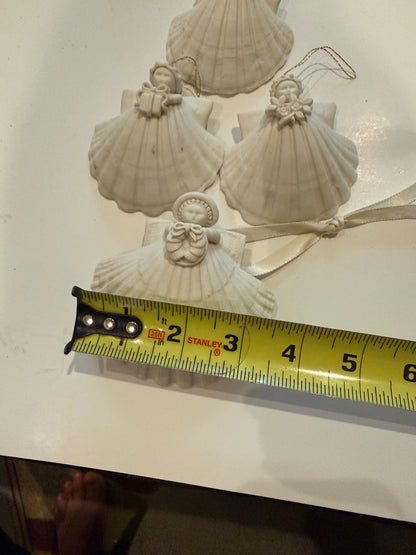 Margaret Furlong Shell Angel Ornaments Lot of 4 Bisque Porcelain 1984-1998 – alternate product view 8 of 14