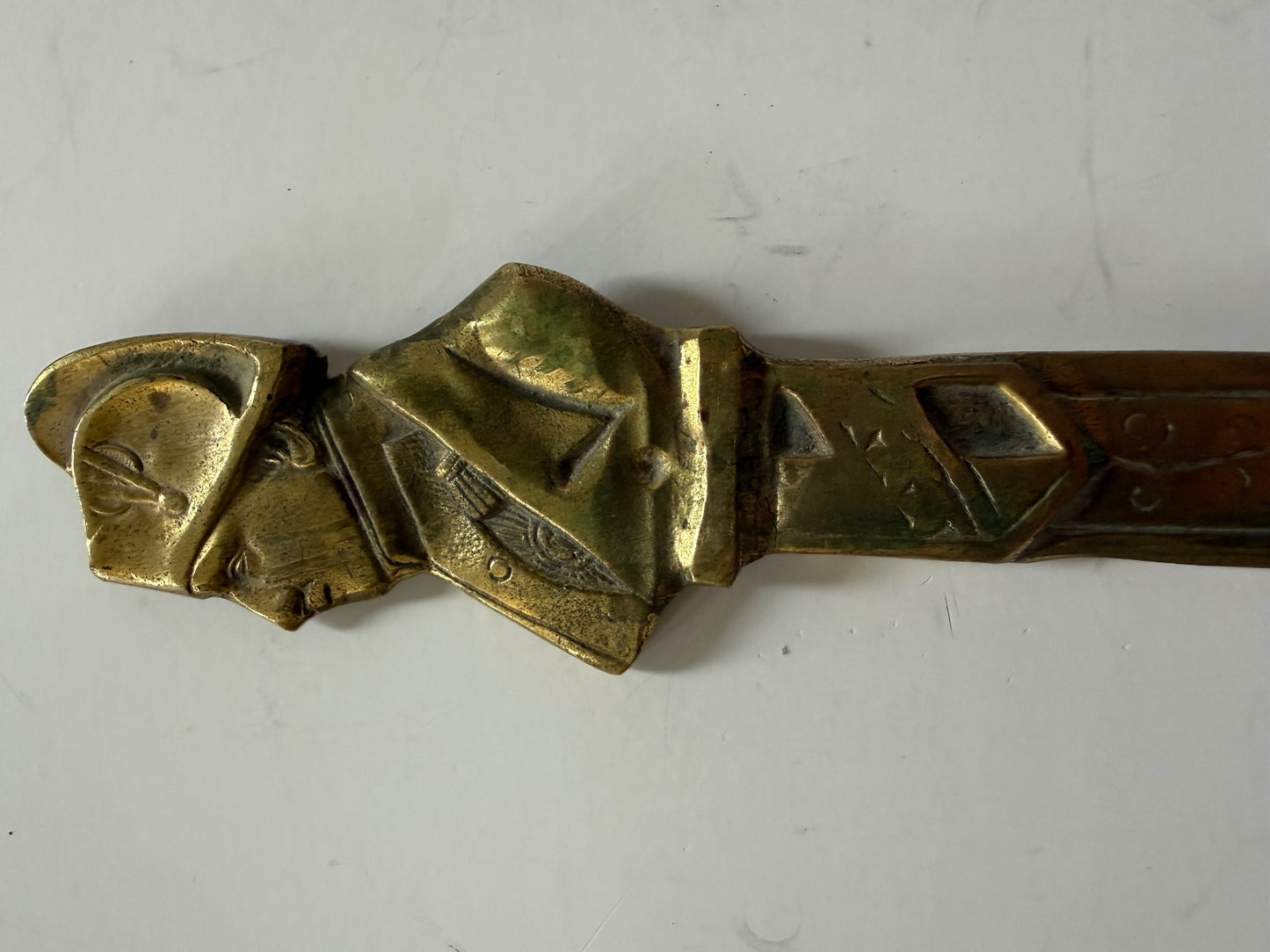 Vintage Napoleon Bonaparte Brass Letter Opener Figural Desk Accessory