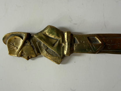 Vintage Napoleon Bonaparte Brass Letter Opener Figural Desk Accessory