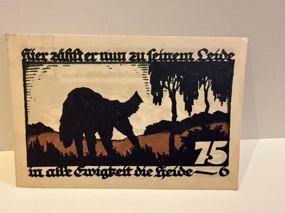1922 Vechta Germany 75 Pfennig Notgeld Fortress Black Dog Legend - 176 – alternate product view 2 of 2