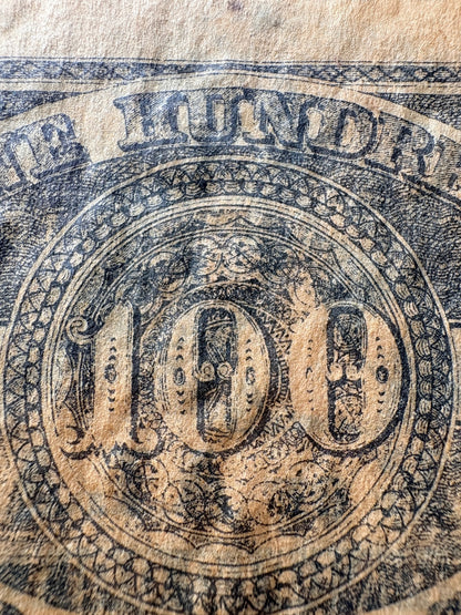 Confederate States of America $100 Note T-65 Jan 18 1864 Alabama CSA Currency