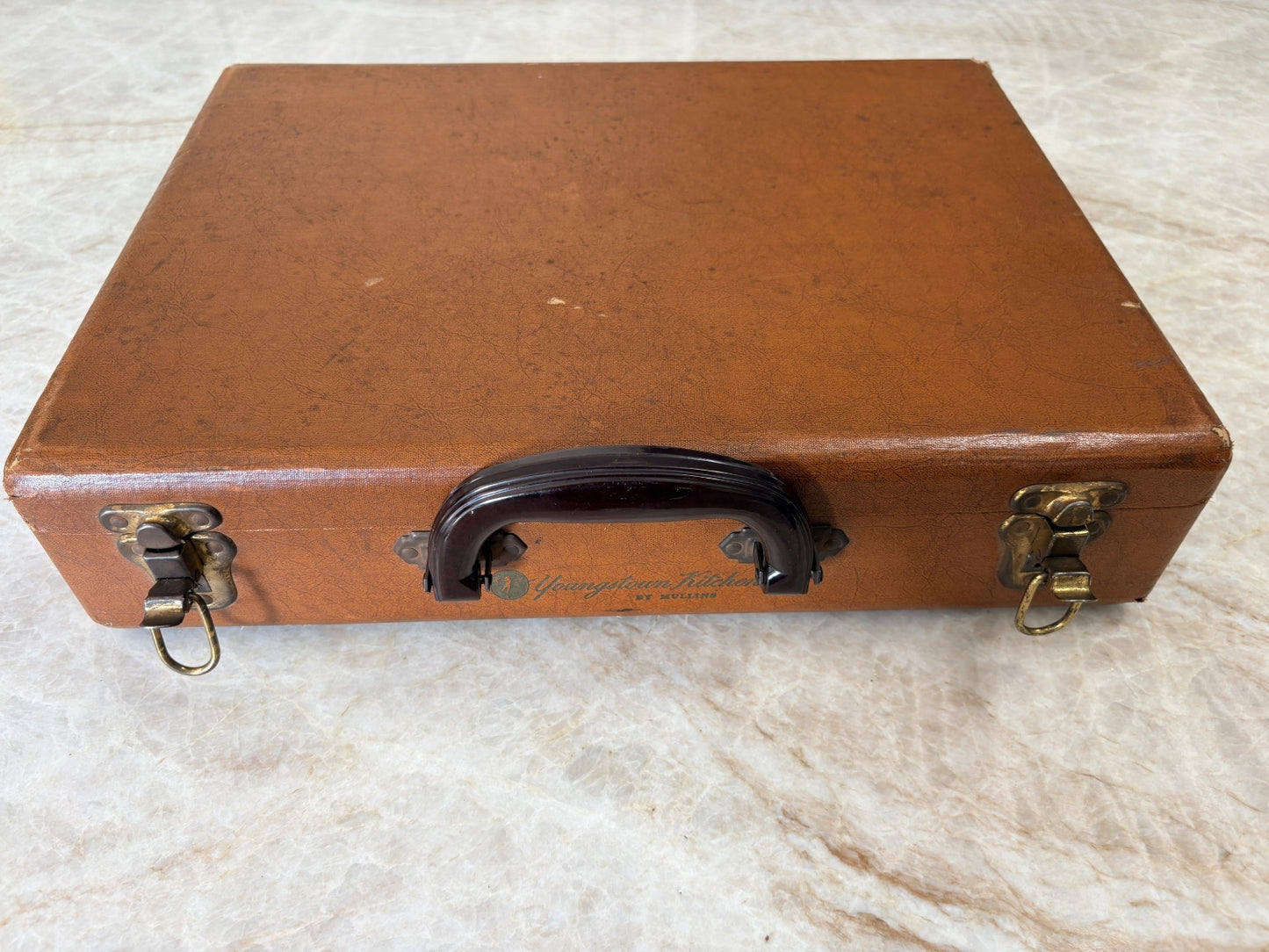 Vintage Youngstown Kitchens Mullins Metal Carry Case Brown Mid Century USA