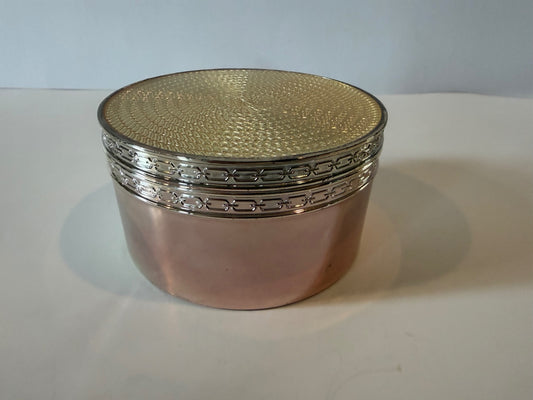 Vera Wang Wedgwood Silver Tone Trinket Box Gold Tone Lid Velvet Lined