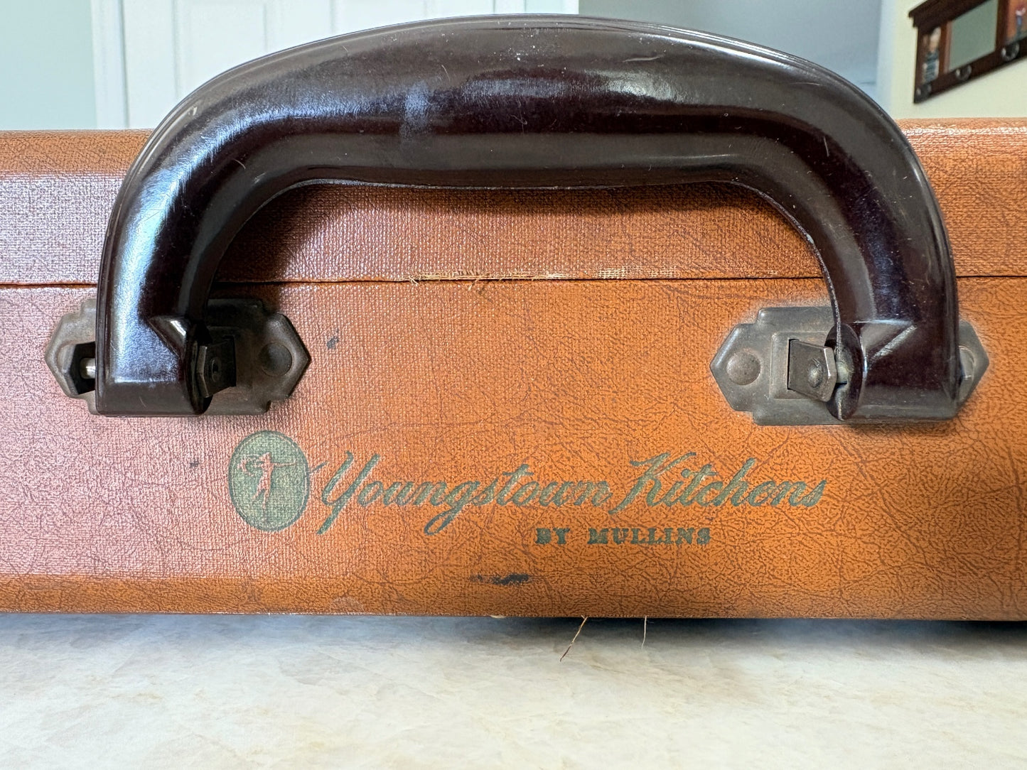 Vintage Youngstown Kitchens Mullins Metal Carry Case Brown Mid Century USA