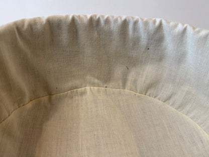 Vintage 1989 Longaberger Basket Dresden Ohio Leather Handles Lace Liner
