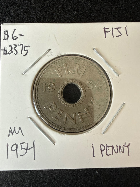 1954 Fiji Penny Coin — product photograph 1