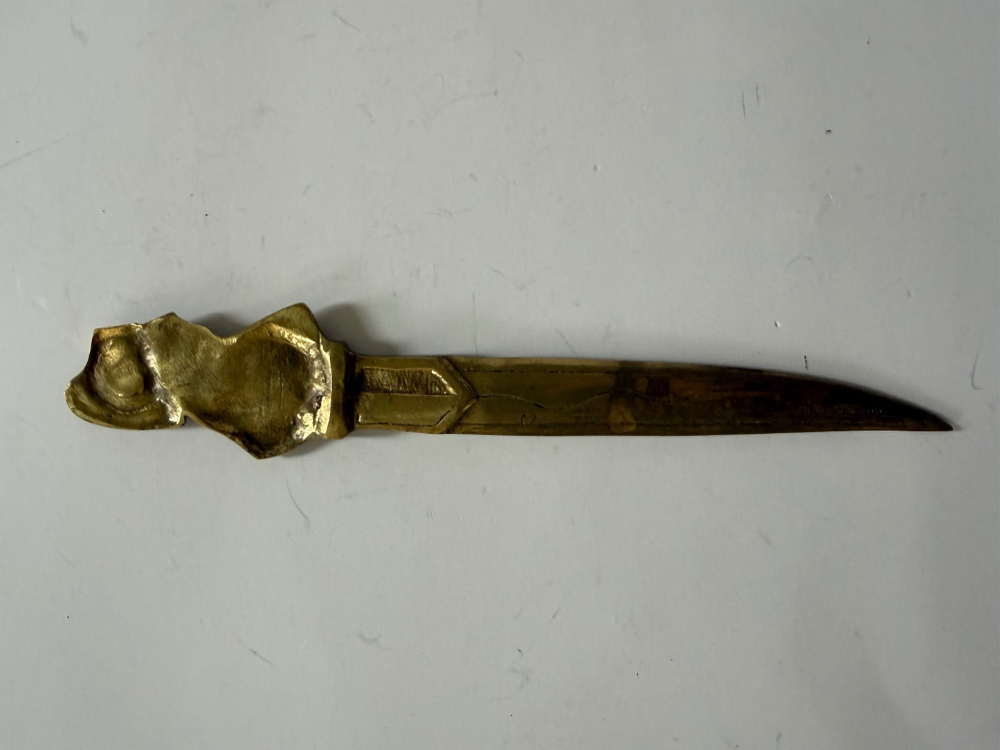 Vintage Napoleon Bonaparte Brass Letter Opener Figural Desk Accessory