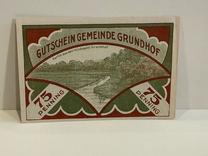 1921 Germany Grundhof 75 Pfennig Notgeld Schleswig-Holstein Angeln – alternate product view 2 of 2