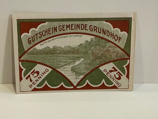1921 Germany Grundhof 75 Pfennig Notgeld Schleswig-Holstein Angeln – alternate product view 2 of 2