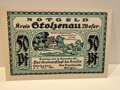 1921 Germany Stolzenau Weser Notgeld Lot 7 Notes 50 & 75 Pfennig - 28 – alternate product view 2 of 14