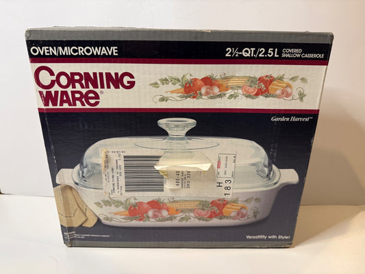 Vintage 1994 Corning Ware Garden Harvest 2.5 Qt Casserole NEW Sealed NOS