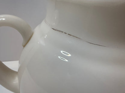 Vintage Dunbar Milk Glass Pitcher Hand Painted Sailboat Landscape 1940s – alternate product view 6 of 11