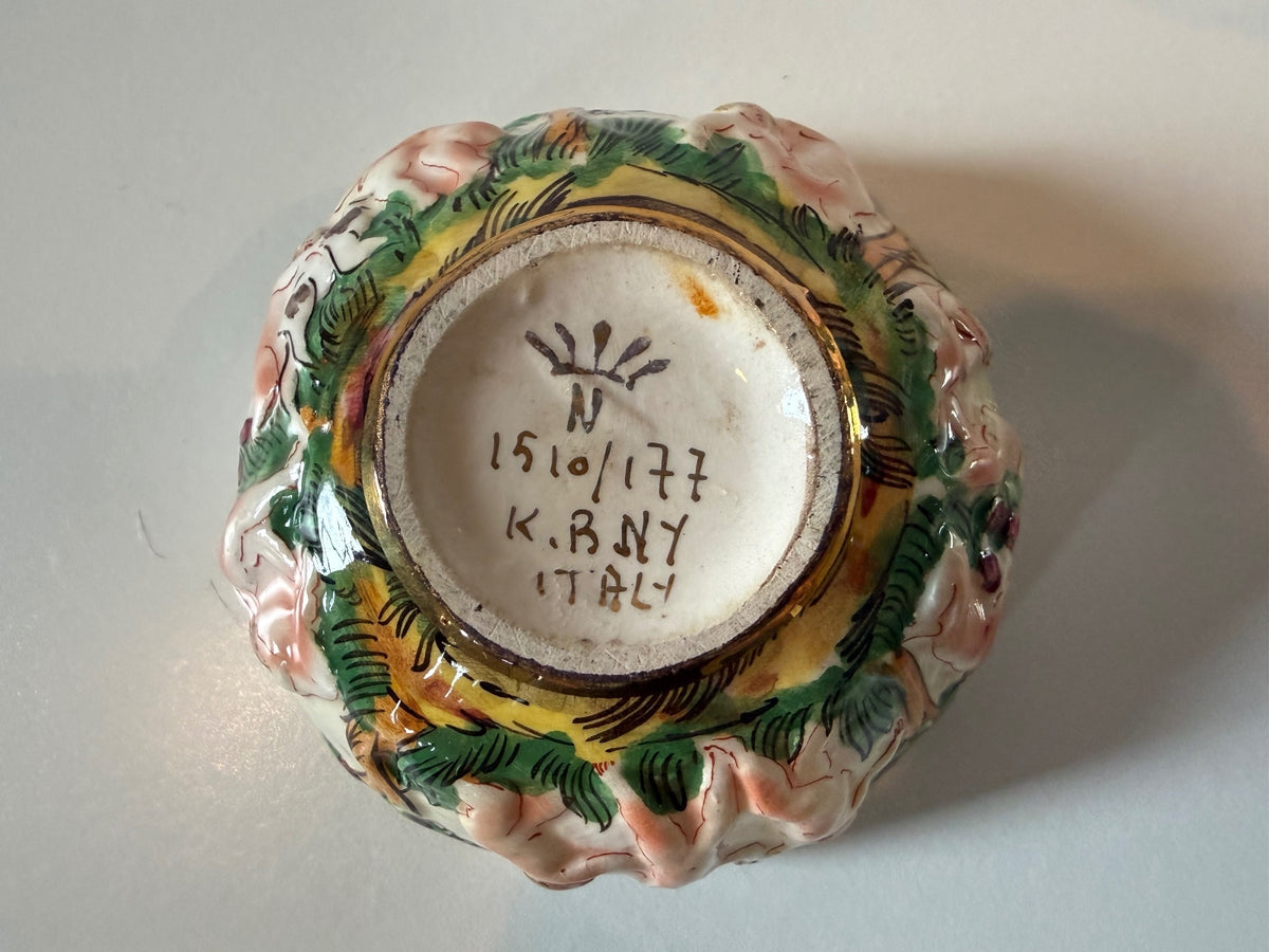 Italian Capodimonte-Style Mini Pitcher & Bowl – Putti & Gilt — product photograph 9