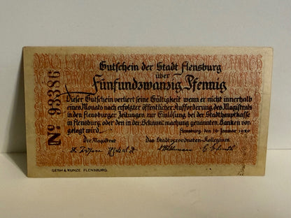 1920 Flensburg Germany 25 Pfennig Notgeld – Schleswig Plebiscite - 251