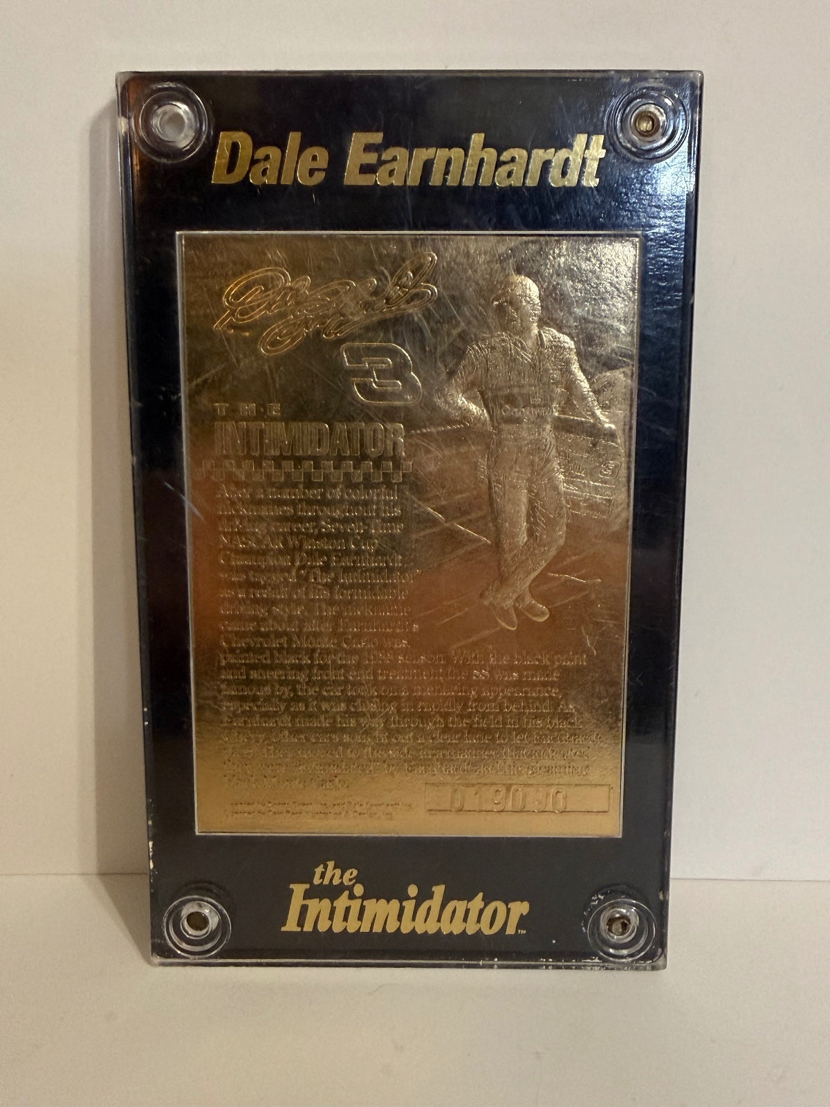 Dale Earnhardt Sr. #3 The Intimidator Gold Performance 22K Gold NASCAR Plaque