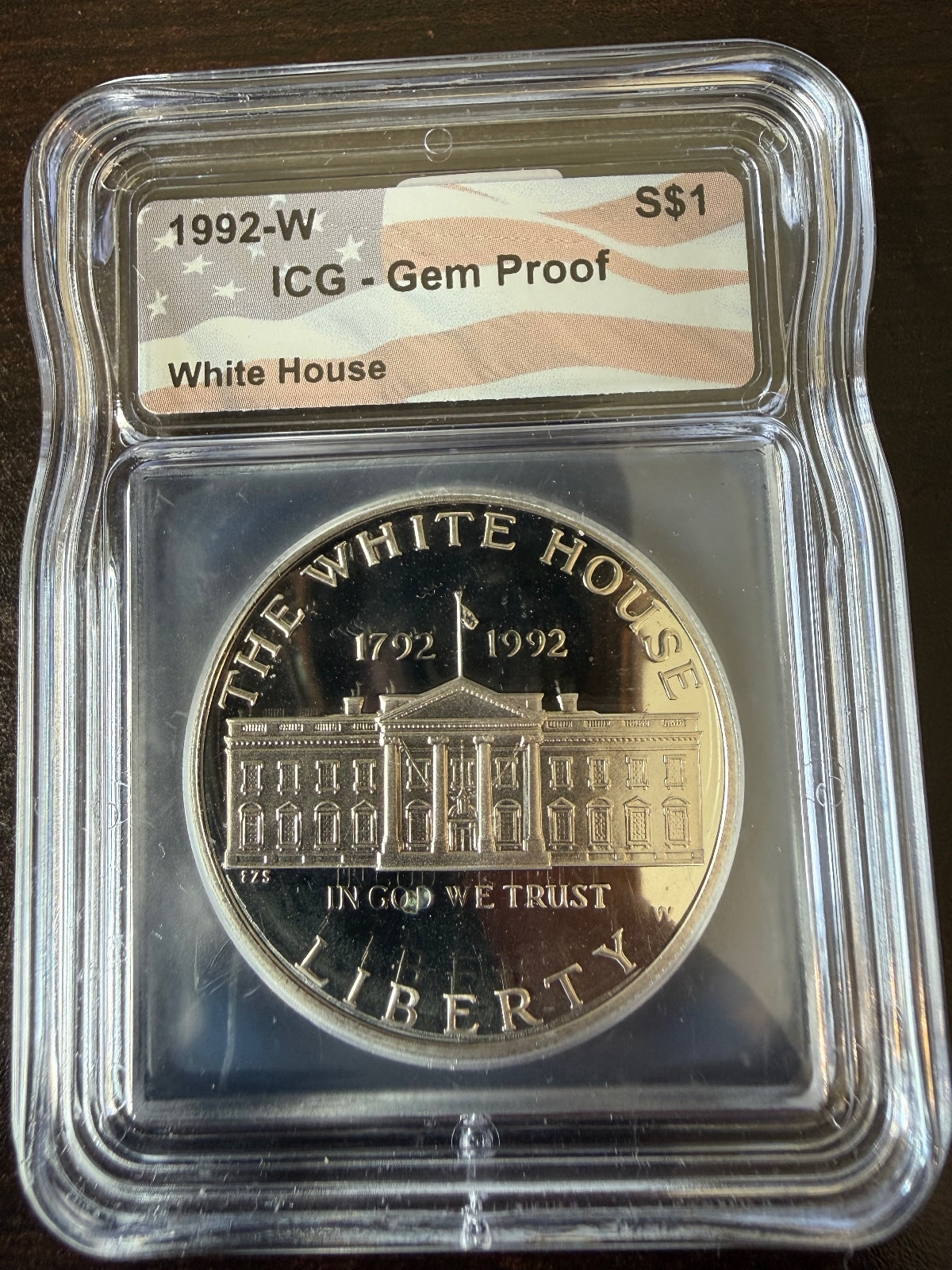 1992-W U.S. Mint Building Commemorative Silver Dollar ICG Proof