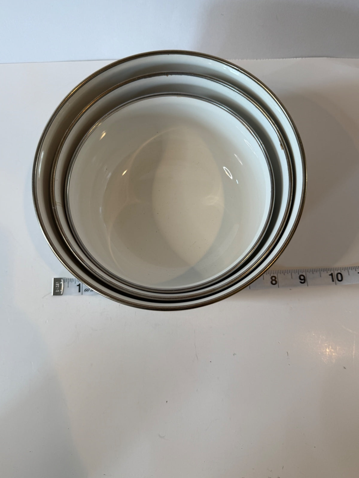 Lenox 3 Pc Nesting Serving Bowl Set Ivy Rosebud Platinum Trim 6, 7, 8 Inch