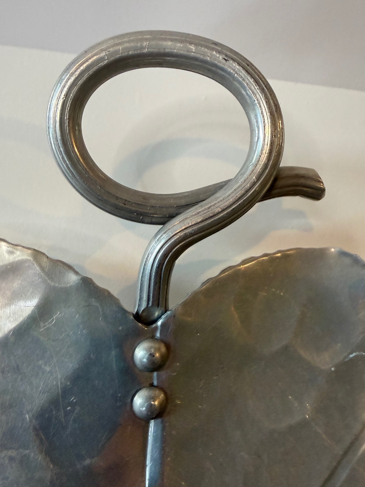 Vintage Buenilum Hand Wrought Aluminum Clover Serving Tray MCM