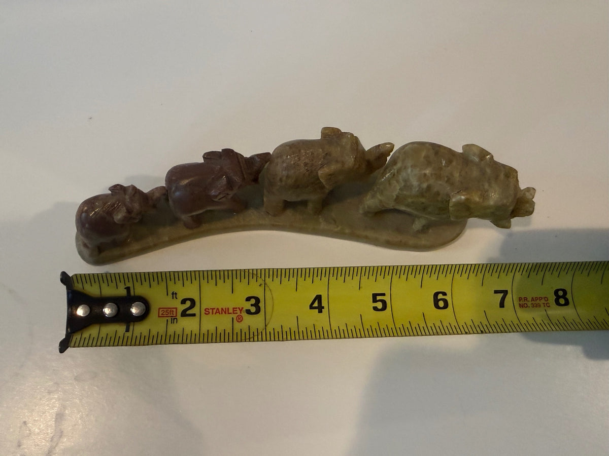 Vintage India Hand Carved Soapstone Elephant Family Figurine – 4 Elephants – alternate product view 10 of 11
