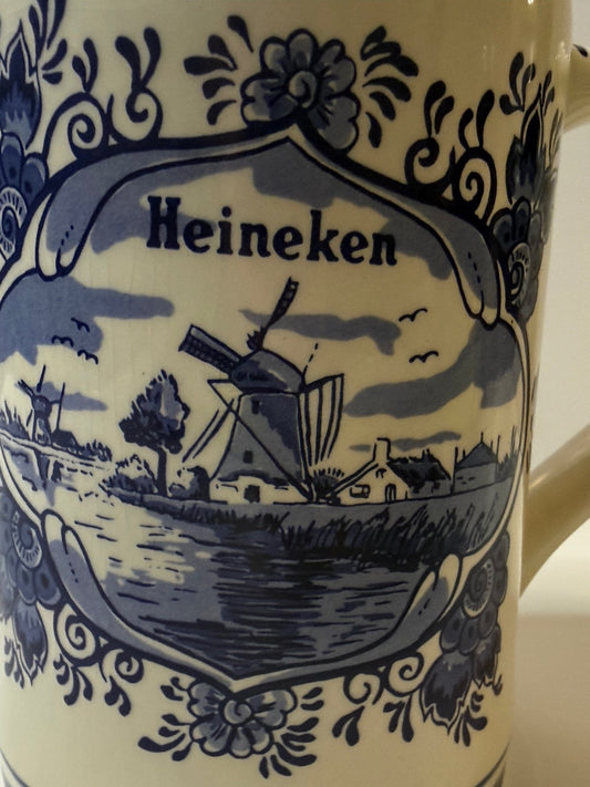 Vintage Heineken Delft Blue Beer Stein Mug Hand Painted Holland Windmill – alternate product view 2 of 8