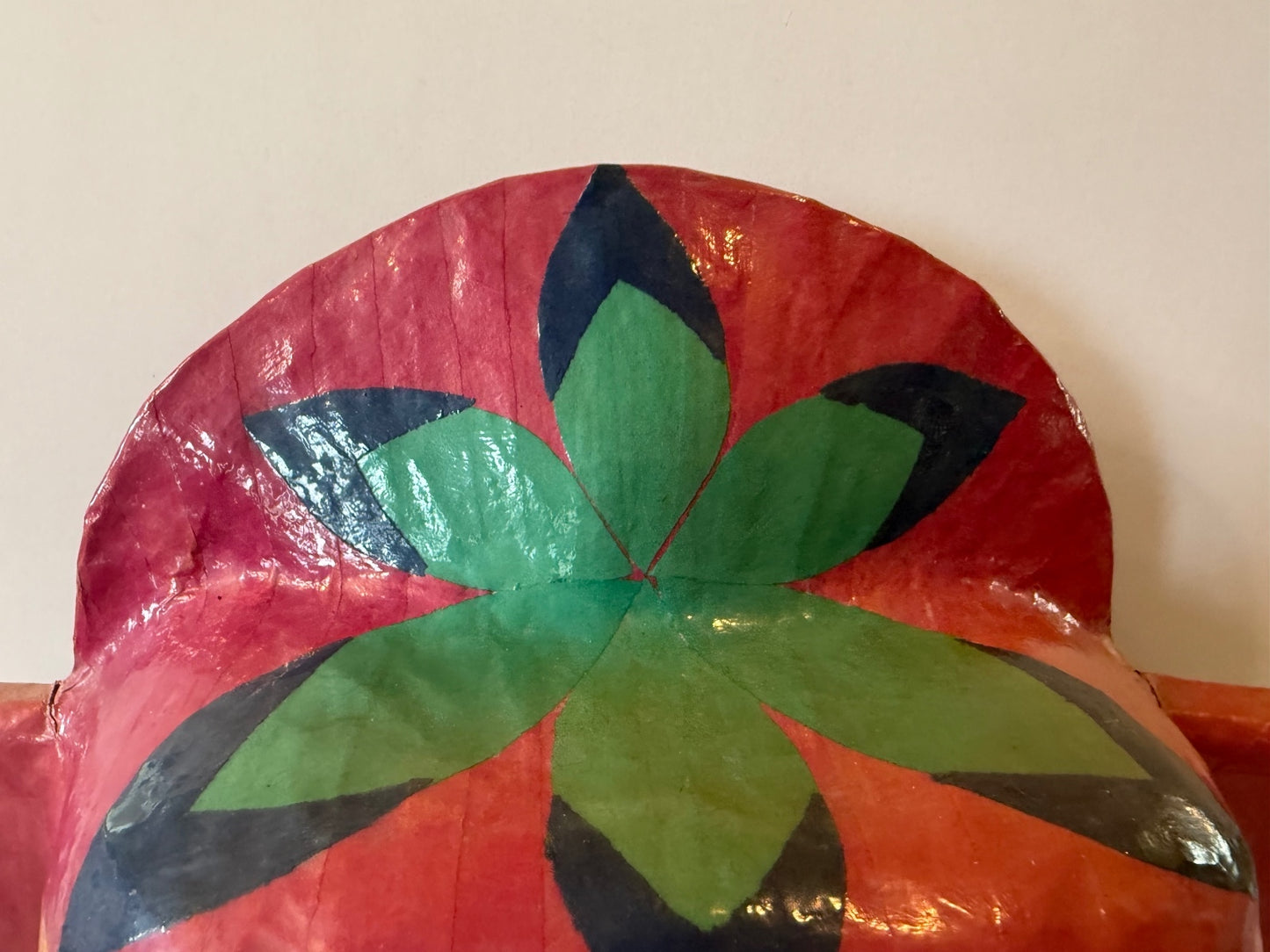 Large Hand Painted Papier Mache Tribal Wall Mask Folk Art Mexico 12-14 Inch