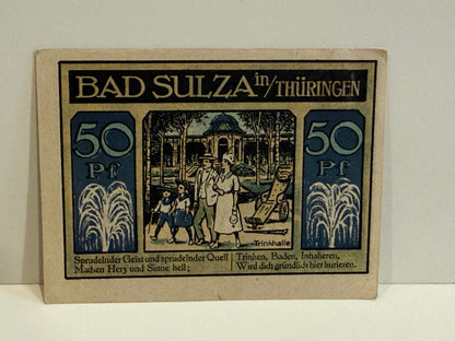 1921 Germany Bad Sulza 50 Pfennig Notgeld Spa Inhalatorium Trinkhalle – alternate product view 2 of 2