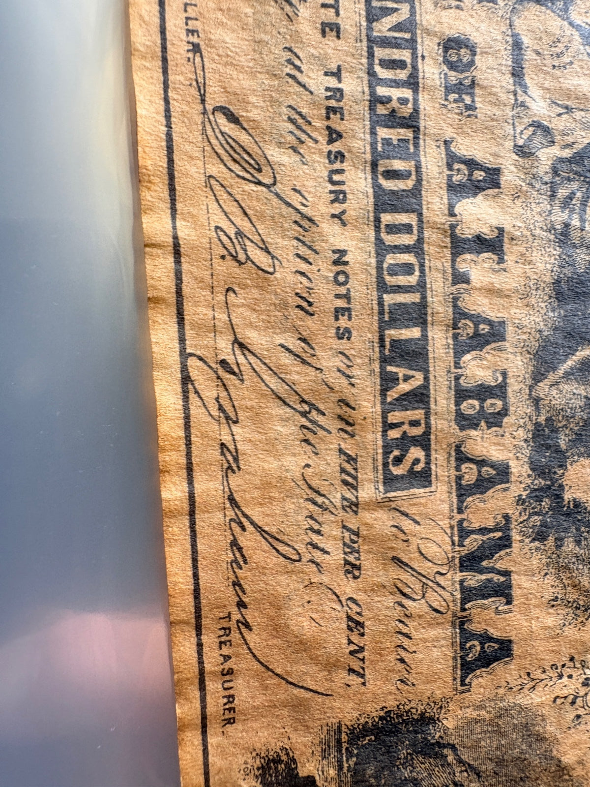 Confederate States of America $100 Note T-65 Jan 18 1864 Alabama CSA Currency