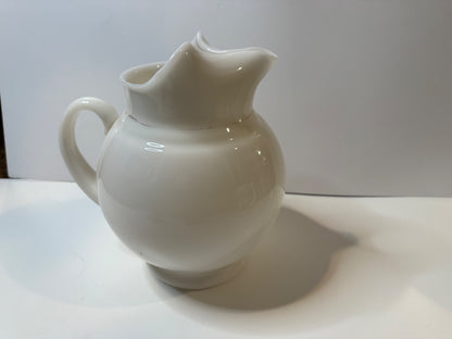 Vintage Dunbar Milk Glass Pitcher Hand Painted Sailboat Landscape 1940s – alternate product view 5 of 11
