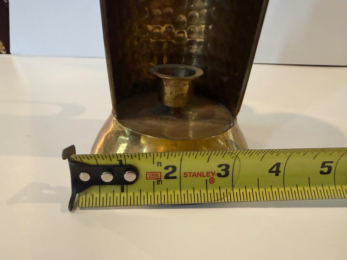 Vintage India Hammered Brass Wall Candle Sconce Taper Holder 9” MCM Boho – alternate product view 10 of 10