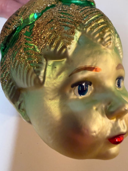 Vintage Inge Glas Lady Face Ornament Star Crown Germany Glass Glitter – alternate product view 7 of 8