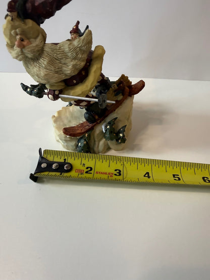 Vintage 1998 Boyds Carvers Choice "Santa Jr. In the Nick of Time" Figurine w/Box