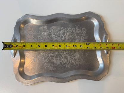 Vintage Wilson Special Brooklyn NY Aluminum Serving Tray Engraved Floral – alternate product view 4 of 6
