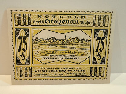 1921 Germany Stolzenau Weser Notgeld Lot 7 Notes 50 & 75 Pfennig - 28 – alternate product view 6 of 14