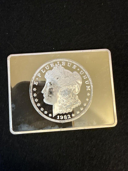 SUPER RARE 1982 Morgan Design 2 oz. .999 Silver Bar