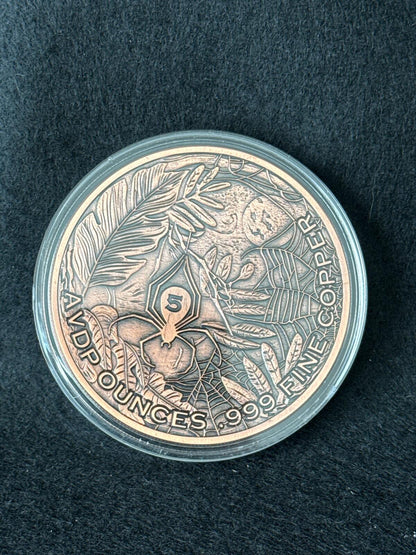 5 OZ Copper Round - spider - CB26030055